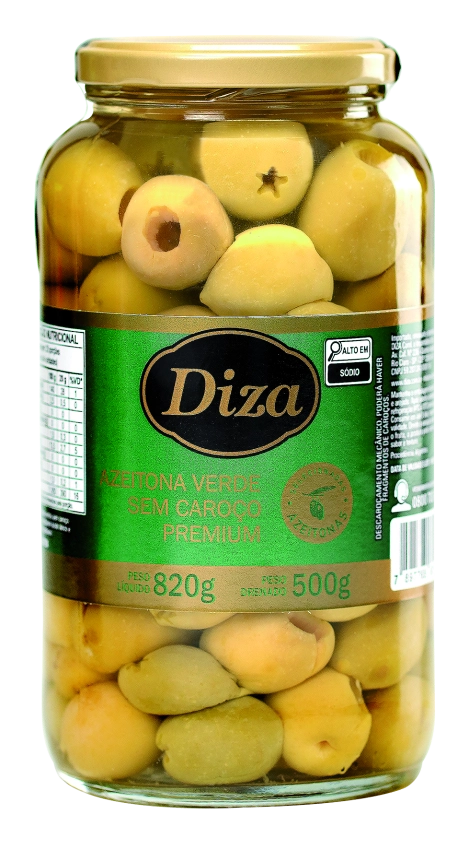 Azeitona Verde Sem Caroço Premium Vidro 500g