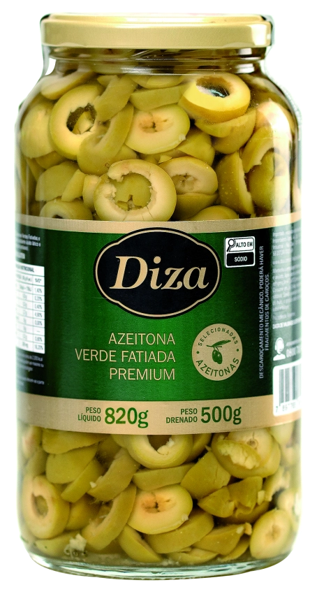 Azeitona Verde Fatiada Premium Vidro 500g