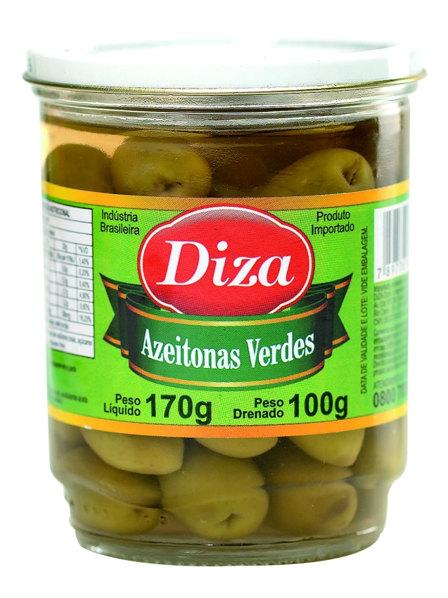 Azeitona Verde Vidro Copo Vidro Tampa Abre Fácil 100g