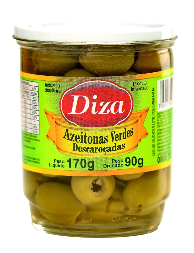 Azeitona Verde Sem Caroço Copo Vidro Tampa Abre Fácil 90g