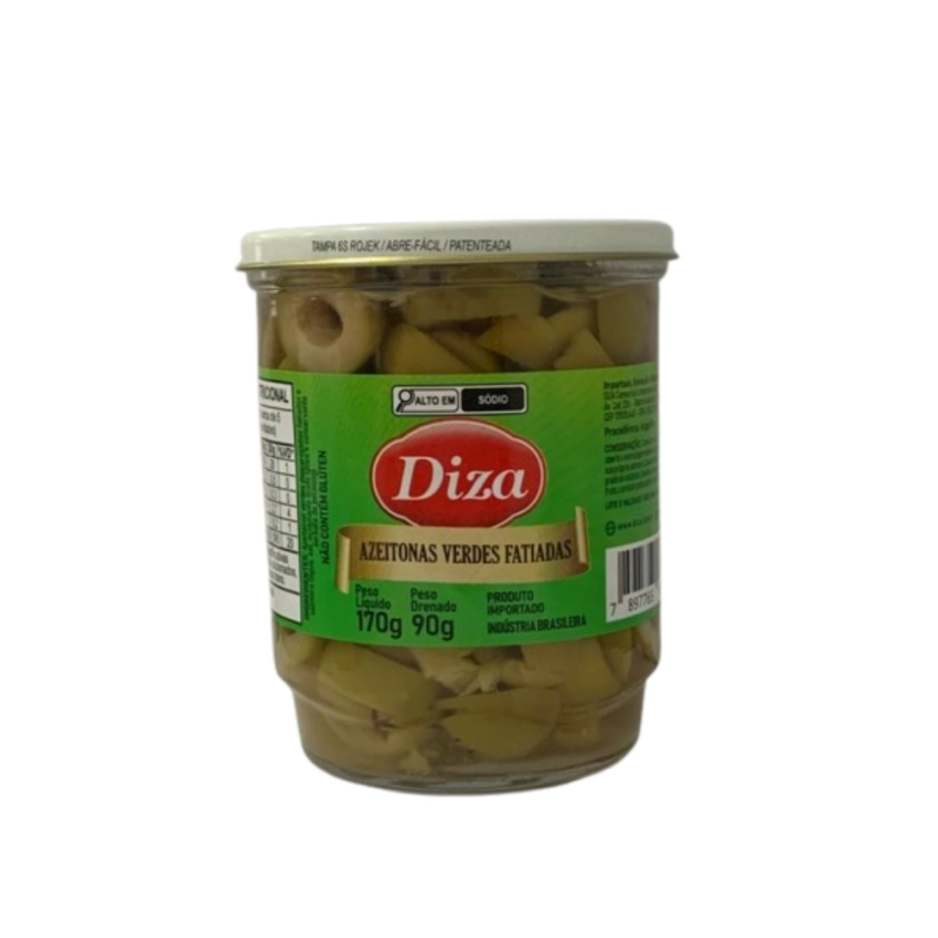 Azeitona Verde Fatiada Copo Vidro Tampa Abre Fácil 90g