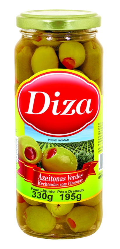 Azeitona Verde Recheada Pimentão Vidro 195g