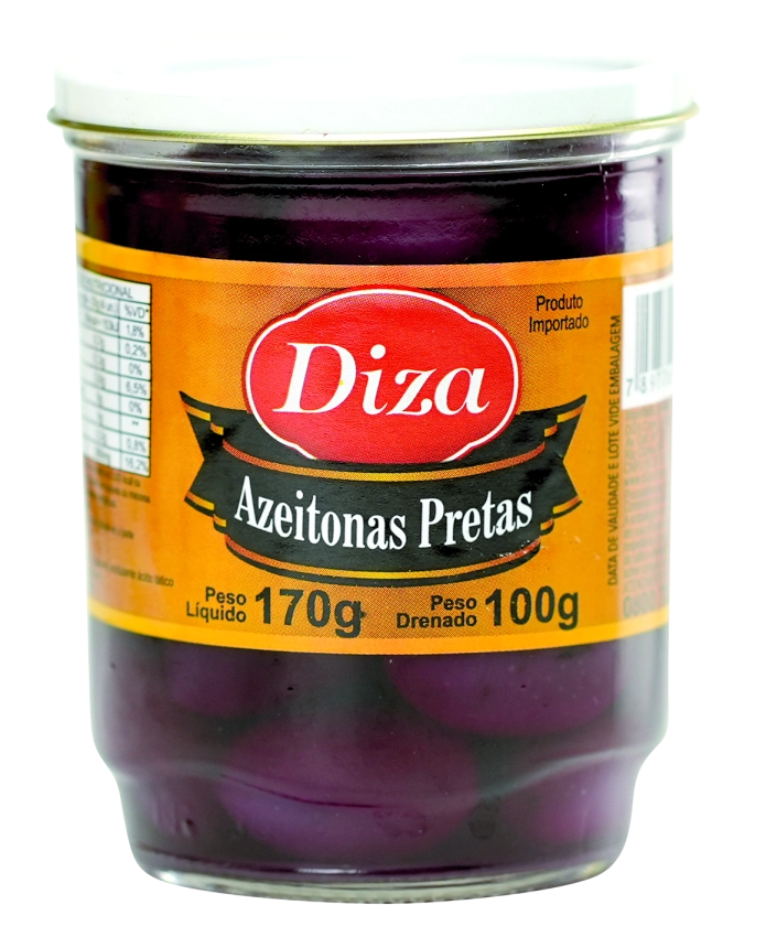 Azeitona Preta Copo Vidro Tampa Abre Fácil 100g