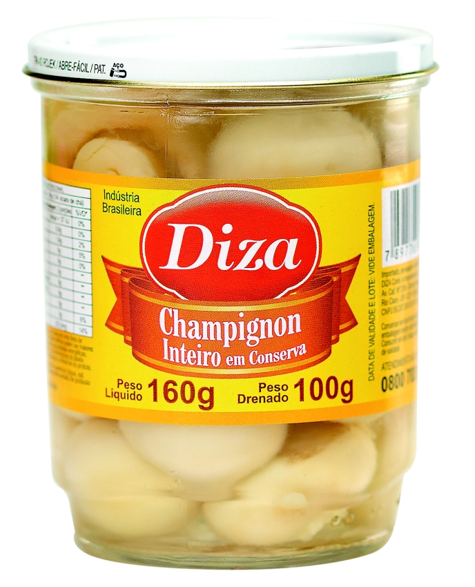 Champignon Inteiro Copo Vidro Tampa Abre Fácil 100g