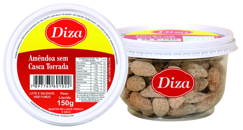 Amêndoas sem Casca Torrada pote 150g