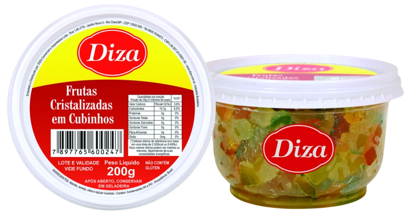 Frutas Cristalizadas Pote 200g