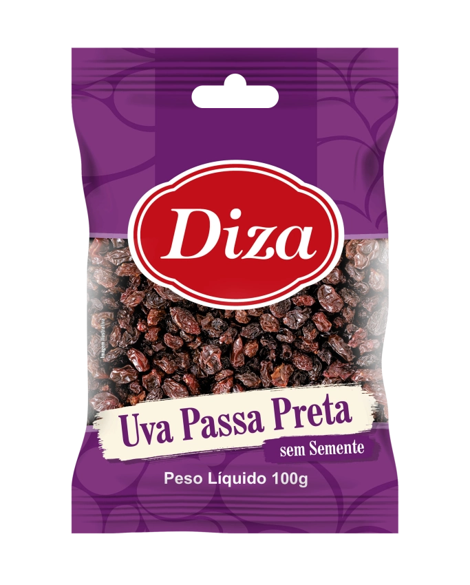 Uva Passa Sem Semente Preta Sachet 100g