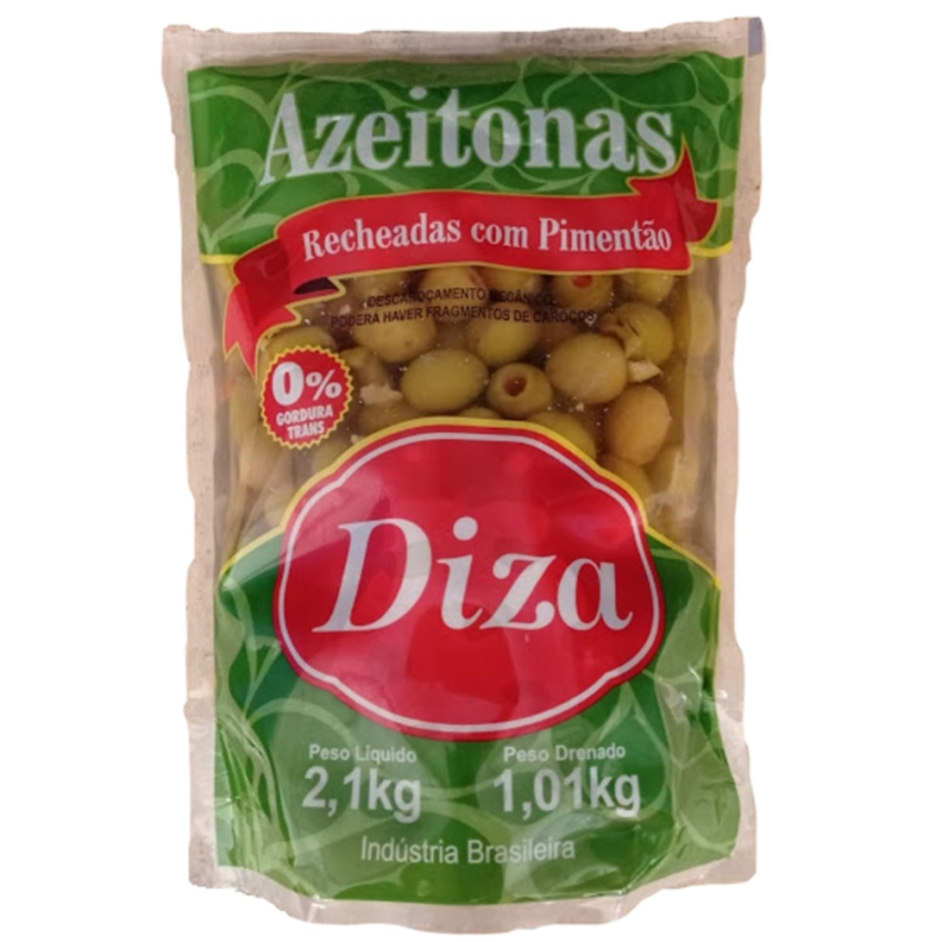 Azeitona Verde Recheada Pimentão Sachet 500g
